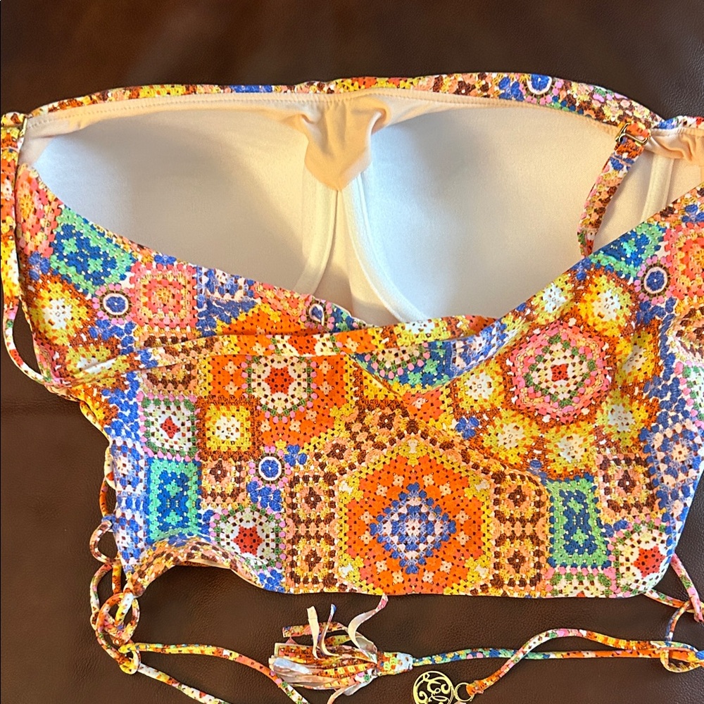 Luli Fama Colorful swim top. - Picture 2 of 5